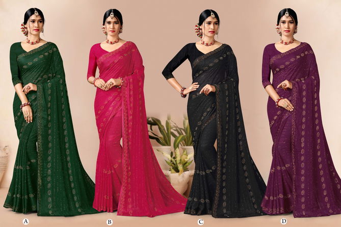 Ronisha Kishori Swarovski Diamond Designer Sarees Catalog
